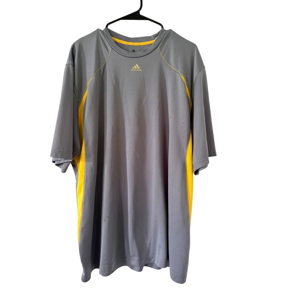 Adidas Men's 2XL Gray & Yellow Performance Athletic Jersey